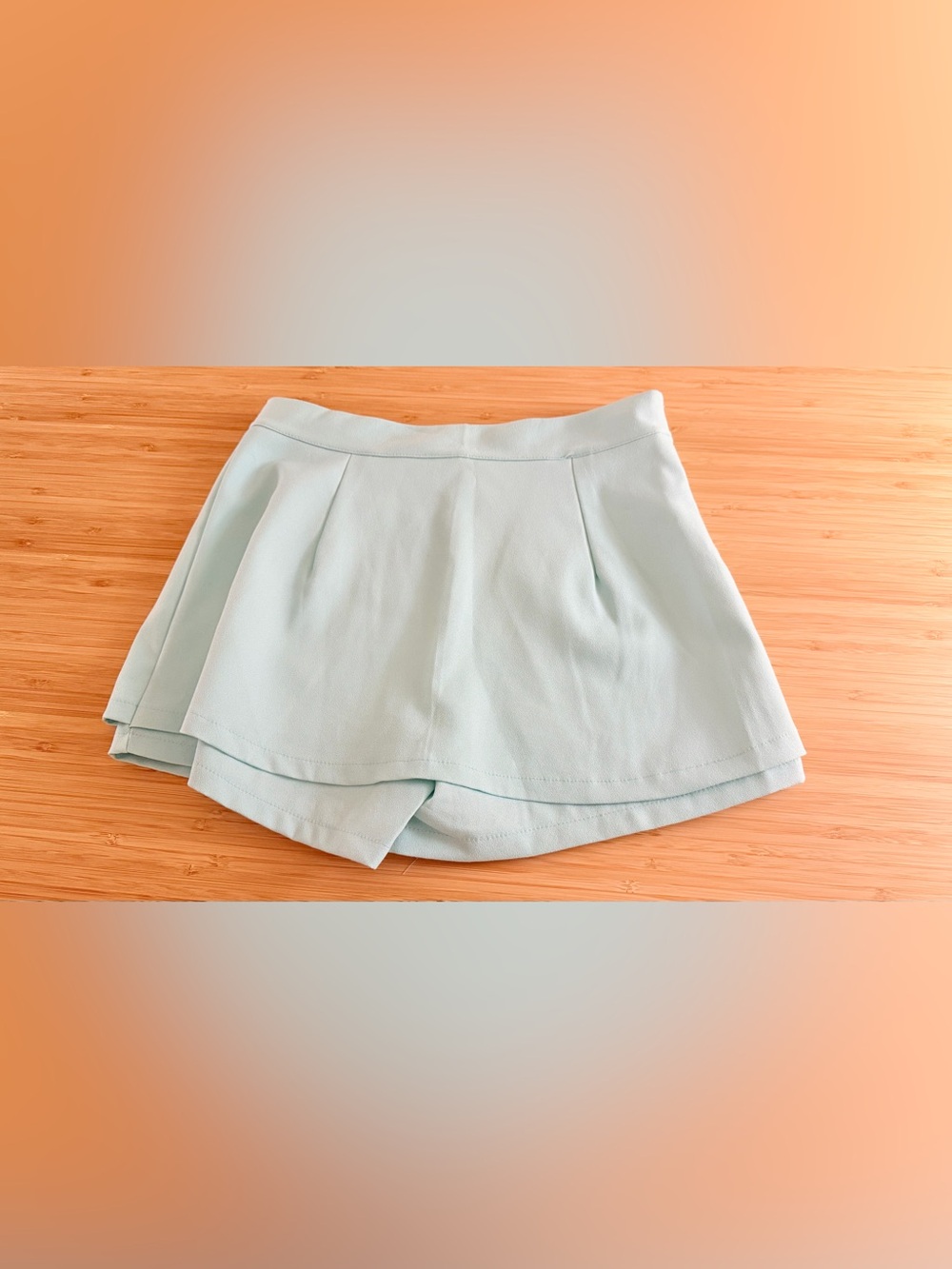 Seafoam Green Asymmetrical Wrap Mini Skort